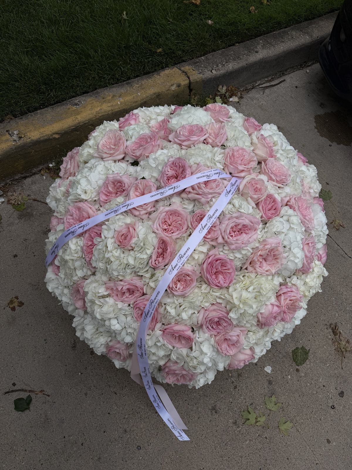 Pretty in Pink XXL Basket — Blush Ivory Garden Roses · Floral Baskets by Ame Flowers