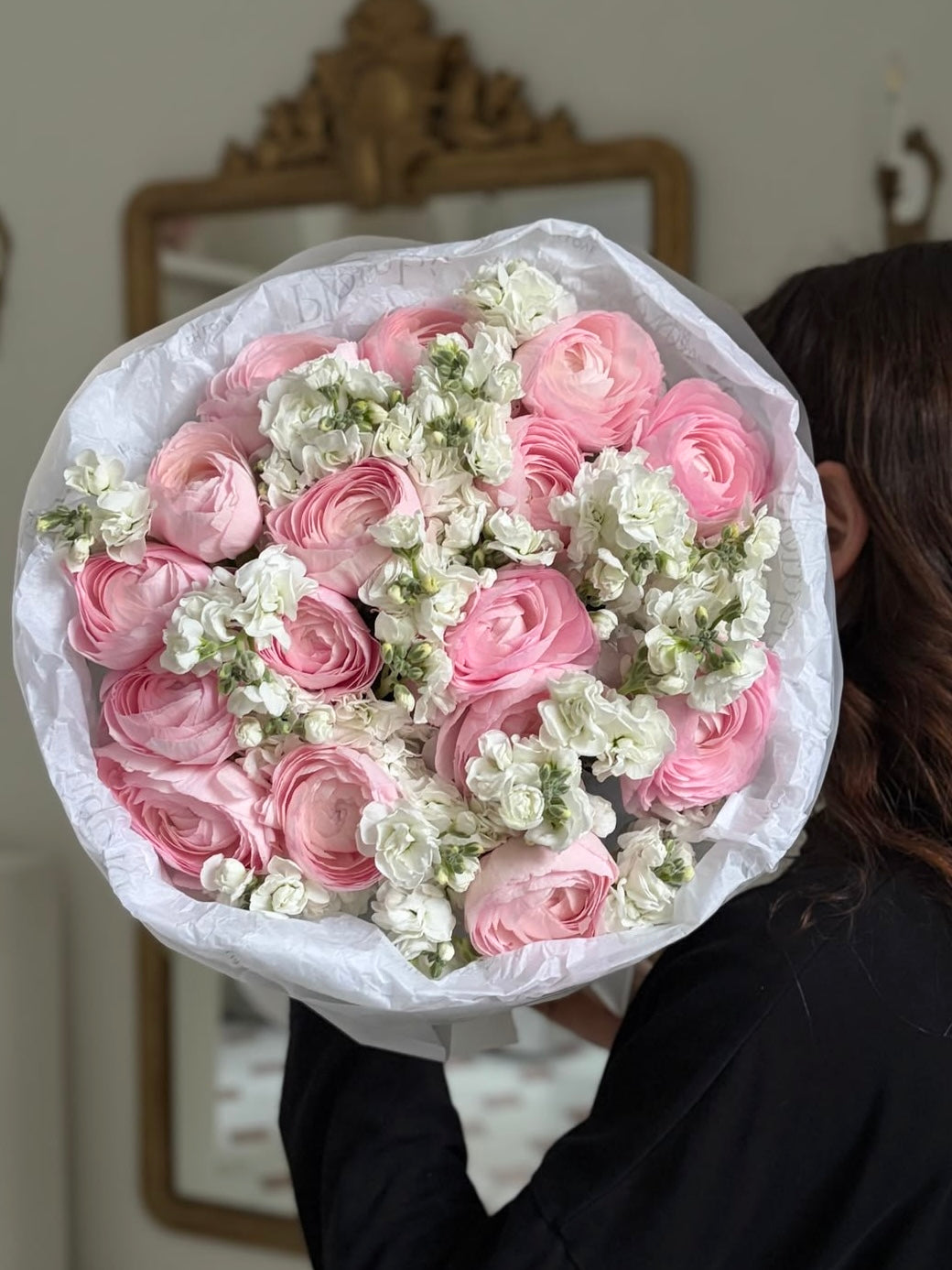 Ranunculus — Blue Pink Ranunculus · Mono Bouquets by Ame Flowers