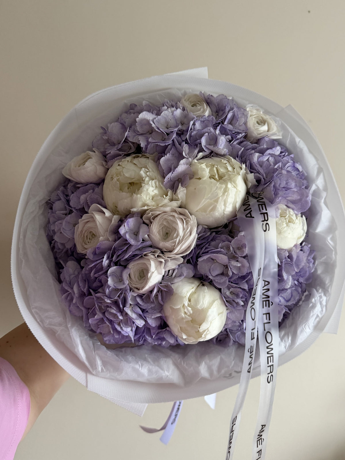 Enchanted — Ivory Lavender Hydrangeas · Mix Bouquets by Ame Flowers